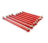 Composants Modèles RC pour MN MN86S MN86 MN86KS MN86K G500 1/12 8 Pièces RC Voiture Tige Traction Métal Bielle Accessoires Mise Niveau Pièces Ensemble Réparation Accessoires Remplacement(Red)