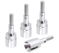 Composants Modèles RC Pour Redcat Pour HSP Exceed 1/10 4 Pièces En Acier Inoxydable 02033 Fusée De Roue Essieu RC Pour Rechange Camion Voiture Loisir(Silver)