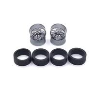 Composants Modèles RC pour WLtoys 1/28 284131 K969 K989 P929 pour AWD IW02 pour Mini-Z pour -Q pour -D Rechange Voiture RC Moyeu Roue Dérive en Métal Pneu en Caoutchouc(Dark Grey)