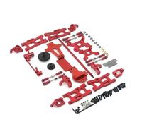Composants Modèles RC Pour Wltoys 144001 144002 144010 1/14 Kit De Pièces Mise À Niveau En Métal Bras Oscillant Biellette Direction Bloc Accessoires Voiture RC(Red)