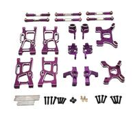 Composants Modèles RC Pour Wltoys 144001 144010 124007 124008 124017 124019 Bras Suspension En Métal Pour Porte Moyeu Direction Lien Tour Damortisseur Pièces Mise À Niveau(Purple)