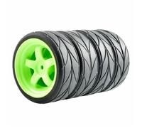 Composants Rc Pour 1/10 RC Pneus Course Bande Roulement Arrow 63 Mm Haute Adhérence Pour Voiture Électrique Tout Pour Terrain Voiture Pour Nitro Hexagone 12Mm Ensemble 4 Pièces(Green)