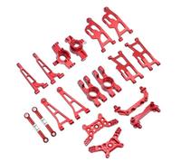 Composants Rc Pour Mjx 14210 14209 RC Car Coupelle Direction Supérieure Inférieure Kit Bras Oscillant Support Tour Damortisseur Corps Colonne Pièces Métal(Red 1set)