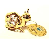 Composants Swarovski® - Escargot en or - Cristaux Swarovski - Plaqué or 24 carats - Traitement anti-ternissement - Dimensions : 5 cm