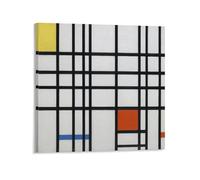 Composición En Rojo Amarillo Y Azul - Poster de Piet Mondrian (2) - Impression sur toile - Décoration murale moderne - 30 x 30 cm