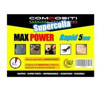 Composites Max Power Rapid, super colle à base de Résine Epoxy avec renfort en fibre de verre, Extra forte, étanche, souple, résistante.