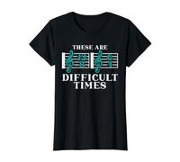 Compositeur compositeur de Musicien « These are Difficult Times » T-Shirt Graphique avec Valeur, Femme, Noir, XS