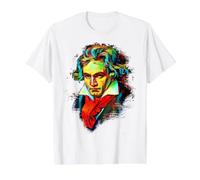 Compositeur Piano Player Classical Music Beethoven T-Shirt Graphique avec Valeur, Homme, Blanc, S