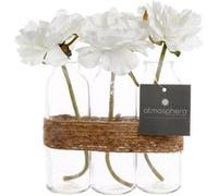 composition 3 vases tube avec roses - jja 135412 Transparent G