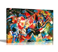 Composition 6 par Wassily Kandinsky sur toile encadrée à suspendre Art mural Reproduction de peinture à l'huile 76 x 50 cm