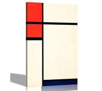 Composition avec rouge et bleu par Piet Mondrian Toiles décoratives, Impressions modernes, Art mural géométrique, Déco minimaliste œuvre d'art pour bureau à domicile, chambre, Affiche non encadrée