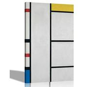 Composition blanche en rouge,jaune et bleu par Piet Mondrian Toiles décoratives,Art mural géométrique, Impressions modernes,Déco minimaliste œuvre d'art pour bureau à domicile,Affiche non encadrée