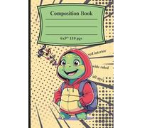 Composition Book 6x9" 110 Wide Ruled Red Interior pgs K POP Fans Style Turtle: For all ages for school, writing, notes, etc