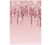 Composition Book: Rose Gold Dripping Glitter Blank Lined Paper For School, College Classes, Work, Note Taking College Ruled, 7"X9", 150 Pages, Paper Back