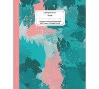 Composition Book: Shades of Green and Coral Colors Abstract Rainforest Art Aesthetic Composition Notebook, College Ruled With Cute Sloth Background on ... in, 120 Pages, For School, Work, and Home