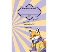 Composition Book Wide Ruled 110 Yellow Interior pgs 6x9": for Kids Teens Adults K Pop Inspired Fox
