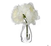 Composition de 3 pivoines articielles vase verre H35cm - Atmosphera Créateur d'intérieur