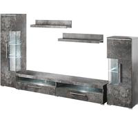 Composition de 5 meubles design pour le salon en gris ardoise de la collection BOMBAY.