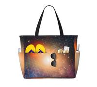 Composition de science-fiction. Sac de plage grand format pour femme, motif supernova de l'espace profond et galaxies brillantes, avec fermeture éclair et poche étanche. Sac de sport pliable et léger