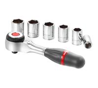 Composition de serrage 1/4"" FACOM - R.360PACKPB - Ouvertures de 8 à 14 mm - 1 cliquet radio - Cliquet 5° - 6 douilles 6 pans