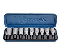 Composition d'embouts de vissage 1/2'' pour vis femelle à 6 pans en pouces américains, Quantité : 9 pièces