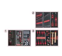Composition d'outils 3 tiroirs pour servante, 158 pièces - KS TOOLS - 714.0158
