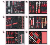 KS Tools 714.0452 - Composition d'outils 6 tiroirs pour servante - Empreinte des outils découpée au laser - Résistant aux huiles et produits chimiques - Mousse imputrescible - 455 pièces
