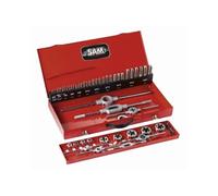 Composition d'outils à tarauder et fileter en coffret métallique SAM - CTF45