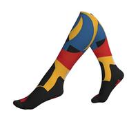 Composition en rouge, jaune, bleu et noir, chaussettes de compression pour homme et femme, chaussettes de circulation de soutien de 15 à 20 mmhg, pour les sports de course à pied, 1 noir, Taille