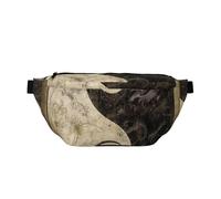 Composition en rouge, jaune, bleu et noir imprimé sac banane pour homme femme sac banane sacs poitrine voyage randonnée sac à dos, Symbole Yin Yang, Taille unique