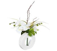 Composition Florale Artificielle d'orchidées avec Vase céramique H 44 cm - Atmosphera