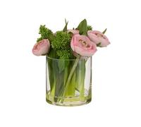 Composition Florale Renoncule "Vase" 21cm Rose