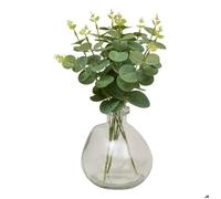 Atmosphera Créateur d'intérieur - Composition Eucalyptus Artificiel & Vase "Urice" 35cm Vert