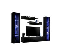 Ensemble Meuble TV Mural "Fly A2" 260cm Noir