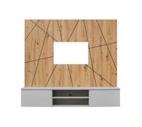 Composition murale IXAR géométrique - Meuble TV + panneaux décoratifs