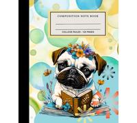 Composition Note Book: Cute Abstract Dog Floral pattern note book - College Ruled - 120 Pages - 7.5 x 9.25 Inches | For School kids, Girls, Boys & For Back to School