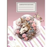 Composition Note Book: Pretty Unicorn & Aesthetic Pattern note book - Wide Ruled - 110 Pages - 7.5 x 9.25 Inches | For School Students, kids, Girls & Boys