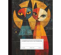 Composition Notebook: Abstract Geometric Cats Art | 7.5x9.25 in | 110 Pages | College Ruled Lines