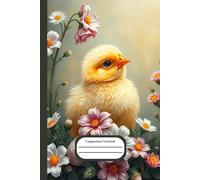 Composition Notebook: Aesthetic Easter Chick - 101 wide ruled pages - Space for little drawings included - perfect for school and journaling