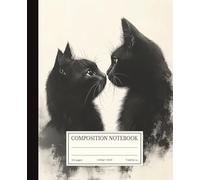 Composition Notebook: Black & White Cat Sketch Art | 7.5x9.25 in | 110 Pages | College Ruled Lines