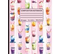 Composition Notebook Boba Milk Tea | Wide Ruled for Elementary and Middle School | 120 pages | 7.5 * 9.25 inches: Fun and Cute Bubble Tea Composition ... for Students (Elementary and Middle School)