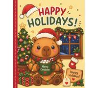 Composition Notebook Capybara 7.5" x 9.25": Happy Holidays Capybara Notebook