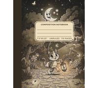 Composition Notebook: Cartoon Cat | for Kids & Adults | 110 pages | Unruled | 7.5 x 9.25