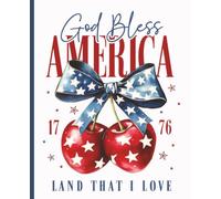 Composition Notebook College Rule: Cherries and Stars 1776 Independence Day Celebration Illustration | 7.5" x 9.25" College-Ruled God Bless America ... and Adults | Christian - Holiday Edition