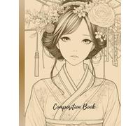 Composition Notebook College Rule: Windflower Geisha: 9.75 x 7.5 inches,100 pages