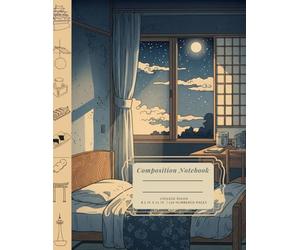 Composition Notebook College Ruled | 120 numbered pages | 8.5 in x 11 in: Vintage illustration depicting a scene showcasing Japanese culture | Lined notebook for school, university, office, and work.