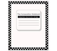Composition Notebook, College Ruled: Black and White Theme, Chess table frame Design 100 Sheet, White color, Paperback size 7.50x9.25 Inch For School, Home, Office.