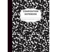 Composition Notebook - College Ruled, Black Marble Composition Book, 100 pages, 7.5 x 9.25 inches