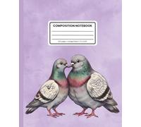 Composition Notebook College Ruled: City Bird Pigeon Pattern on Lavender Purple: Cute Urban Wildlife Aesthetic Journal for School, Writing & Everyday Notes