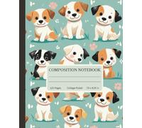 Composition Notebook College Ruled for Students: Cute Dogs Puppies Illustration Notebook: Aesthetic Journal for Students Boys and Girls and Teachers | Perfect Gift